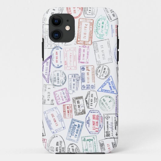 Wereldwijde paspoortzegels op een iPhone/iPad-draa Case-Mate iPhone Case (Achterkant)