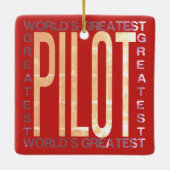 Wereldwijde piloot keramisch ornament (Achterkant)