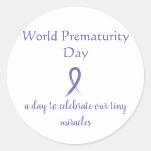 Wereldwijde prematuriteitsdag ronde stickers