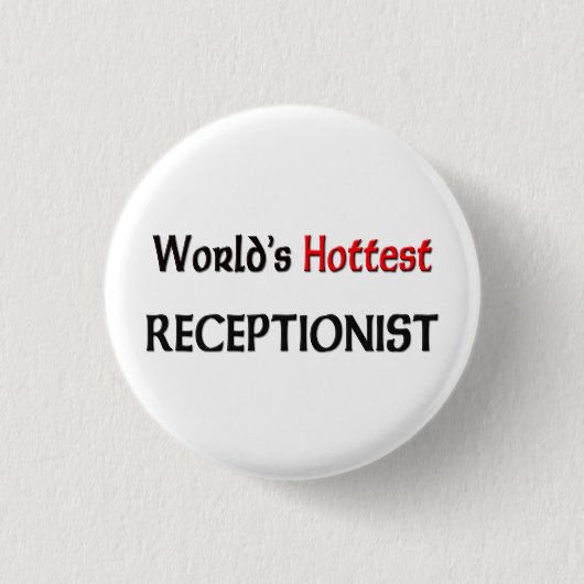 Wereldwijde receptionist ronde button 3,2 cm (Voorkant)