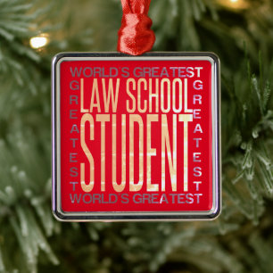 Wereldwijde rechtenstudent metalen ornament