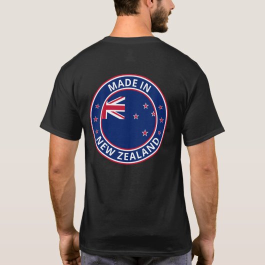 Wereldwijde reiziger - Made in New Zealand (Edit) T-shirt (Achterkant)