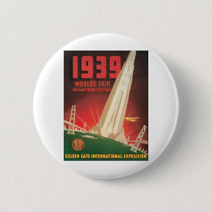 Wereldwijde San Francisco Bay 1939 Ronde Button 5,7 Cm