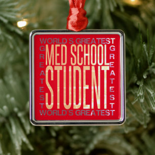 Wereldwijde schoolstudent metalen ornament