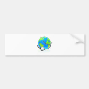 Wereldwijde Stethoscoop Earth Wereldbol Health Con Bumpersticker