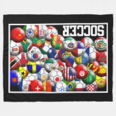 Wereldwijde Voetballen Fleece Deken (Voorkant (Horizontaal))