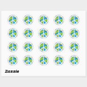 Wereldwijde vredestaal ronde sticker (Vel)