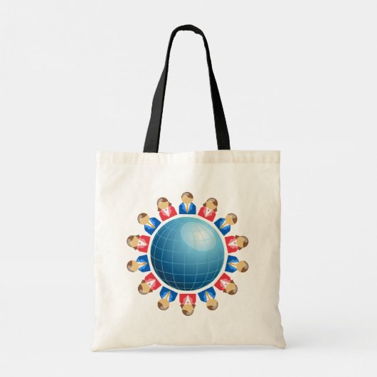Wereldwijde zakelijke Mannen en vrouwelijke Canvas Tote Bag (Achterkant)
