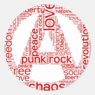 Wereldwolk in anarchievorm ronde sticker