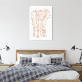 Wereldwoord Afrikaanse olifant canvas Print (Insitu (Slaapkamer))