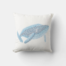 Wereldwoord Blue Whale Pillow Kussen
