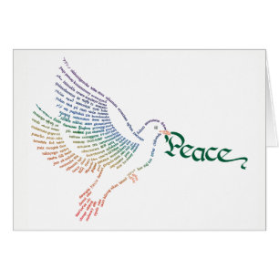 Wereldwoord Peace Dove Kaart