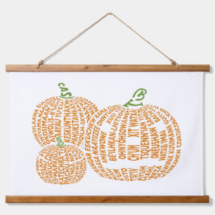 Wereldwoord pompoenen Tapestry Hangend Wandkleed