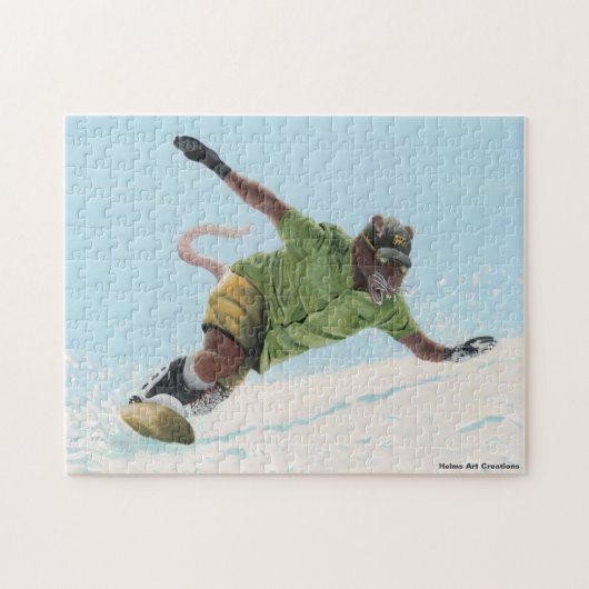 Wererat Snowboarder Fantasy Art Medium Puzzle Legpuzzel (Horizontaal)