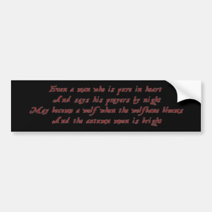 Werewolf Bumpersticker