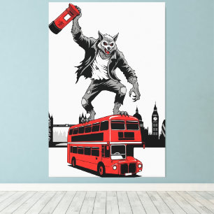 Werewolf canvas voor fans van de cultfilm Werewolv Afdruk
