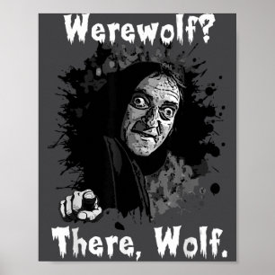 Werewolf_ Daar, Wolf. Grappige Abby Normale Retro Poster