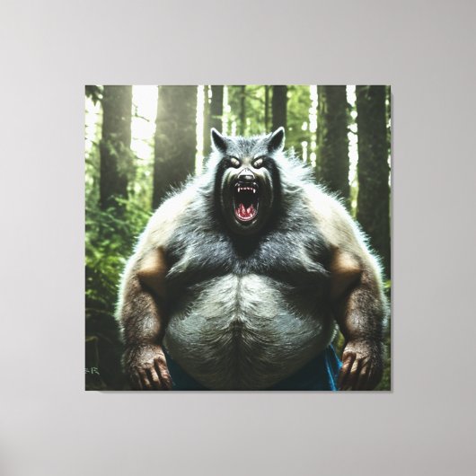 Werewolf die het hele dorp afdrukt canvas afdruk (Voorkant)