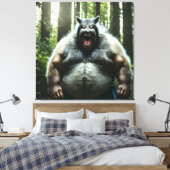 Werewolf die het hele dorp afdrukt canvas afdruk (Insitu (Slaapkamer))