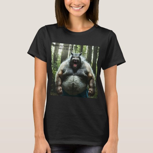 Werewolf die het hele dorp zwart T-shirt aandoet (Voorkant)