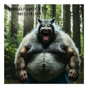 Werewolf die het hele poster van het dorp glanst perfect poster