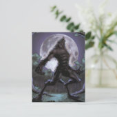 Werewolf die naar de maan vliegt briefkaart (Staand voorkant)