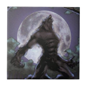 Werewolf die naar de maan vliegt tegeltje