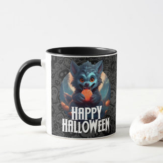 Werewolf eet snoepgoed Gelukkig Halloween Mok