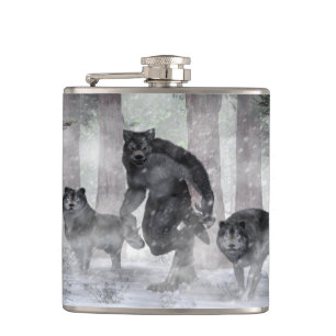 Werewolf en Wolven Heupfles