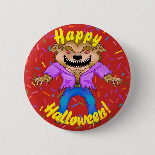 Werewolf Halloween Button (Voorkant)