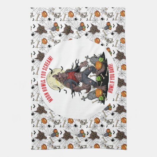 🐺 Werewolf Halloween Serviette de cuisine 🎃 (Vertical)