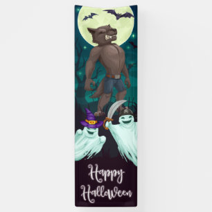Werewolf - Happy Halloween Spandoek