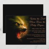 Werewolf Howl Halloween Costume Party Invitation (Devant / Derrière)