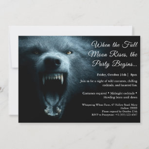 Werewolf Howl Halloween Costume Party Invitation
