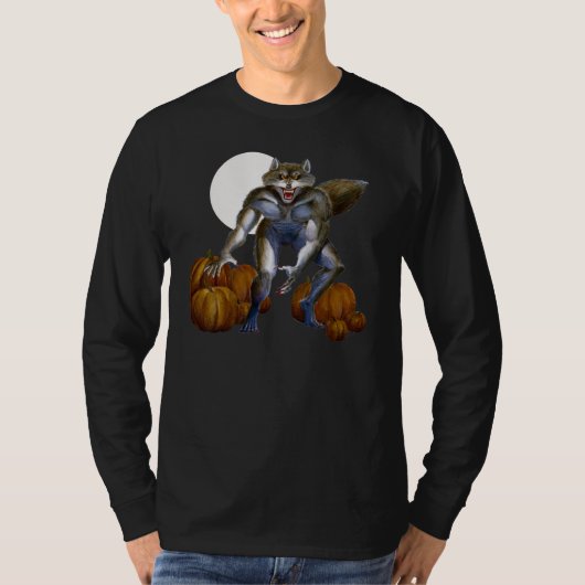 Werewolf in Pumpkin Patch T-shirt (Voorkant)