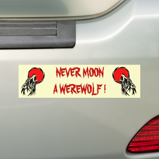 Werewolf Moon Bumpersticker (Op auto)