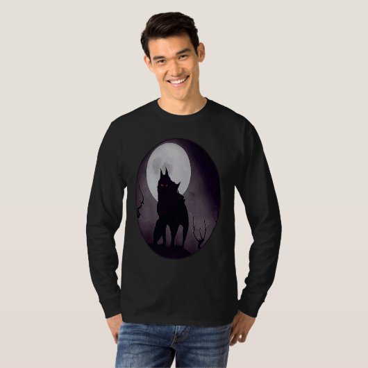Werewolf Moon Night Horror Full Moon Scary Women M T-shirt (Voorkant volledig)