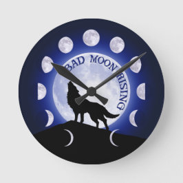 Werewolf Moon Phase Bad Moon Clock Ronde Klok