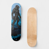 Werewolf op blauw dd-merk skateboard (Voorkant)