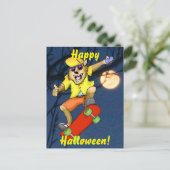 Werewolf Skateboarder Halloween Carte postale (Debout devant)