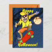 Werewolf Skateboarder Halloween Carte postale (Devant / Derrière)