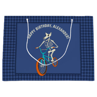 Werewolf Skeleton on a BMX Bike Boys Birthday Groot Cadeauzakje