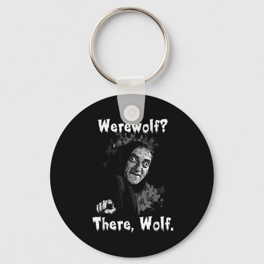 Werewolf_ There, Wolf. Funny Abby Normal Retro Com Sleutelhanger (Voorkant)