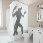 Werewolf Transformation Funny Silhouette Shadow Douchegordijn (In situ)