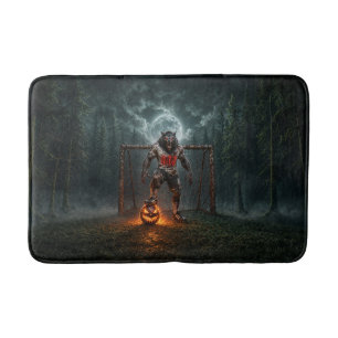 Werewolf-voetbalspeler Halloween-horror kunst Badmat