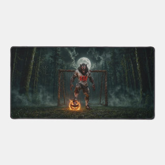 Werewolf-voetbalspeler Halloween-horror kunst Bureaumat