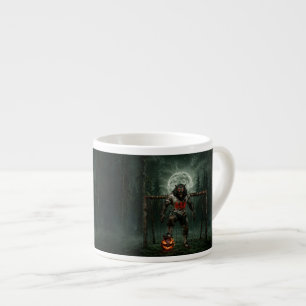 Werewolf-voetbalspeler Halloween-horror kunst Espresso Kop