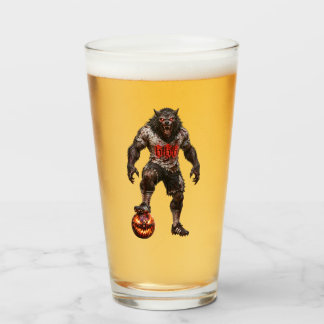Werewolf-voetbalspeler Halloween-horror kunst Glas