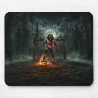Werewolf-voetbalspeler Halloween-horror kunst Muismat