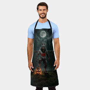 Werewolf-voetbalspeler Halloween-horror kunst Schort